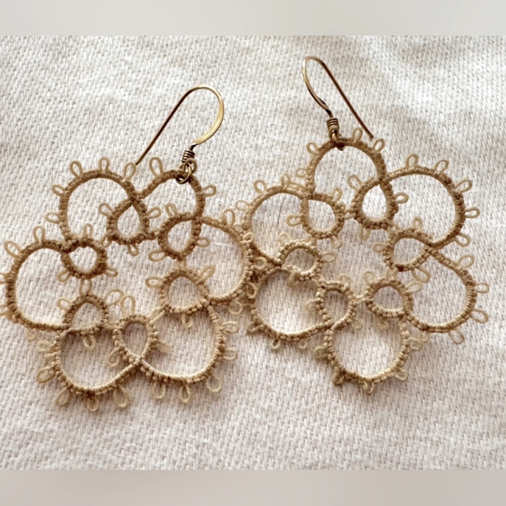 Hand Tatted Lace Earrings